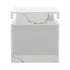 Bedside Table 2 Drawers LED Nightstand Marble Effect White