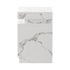 2x Bedside Table 2 Drawers LED Nightstand Marble Effect White