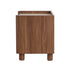 Oikiture Bedside Table 2 Drawer Nightstand Handle-Free Storage Walnut