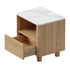 Bedside Table, 1 Drawer with Open Shelf, Handle-Free Design, Natural Wood