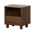 Bedside Table One Drawer Open Shelf Handle-Free Walnut