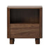 2pc Bedside Table One Drawer Open Shelf Handle-Free Walnut