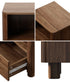 2pc Bedside Table One Drawer Open Shelf Handle-Free Walnut