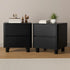 2x Bedside Table 2 Drawers Storage Cabinet Nightstand Black