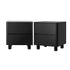 2x Bedside Table 2 Drawers Storage Cabinet Nightstand Black