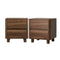 2x Bedside Table 2 Drawers Storage Cabinet Nightstand Walnut