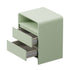 Oikiture Bedside Table 2 Drawers Open Shelf Handle-Free Green Nightstand