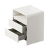 Oikiture Bedside Table 2 Drawers Open Shelf Handle-Free White Nightstand