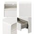 Oikiture Bedside Table 2 Drawers Open Shelf Handle-Free White Nightstand