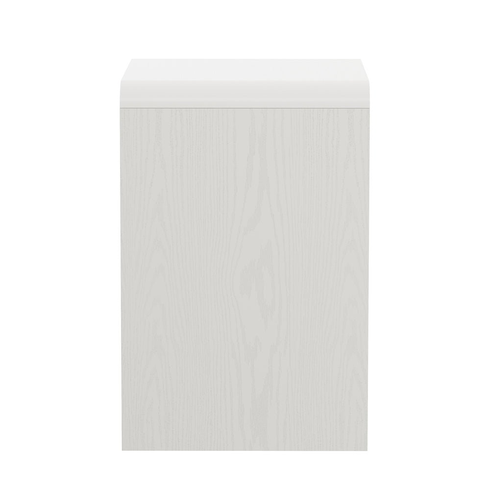 Oikiture 2PC Bedside Tables 2 Drawers Open Shelf Handle-Free White