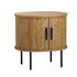 Set of 2 Bedside Tables Sliding Doors 2-tier