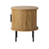 Set of 2 Bedside Tables Sliding Doors 2-tier