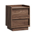 Oikiture Bedside Table with 2 Handle-Free Drawers, 40x35x47cm Nightstand, Walnut