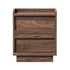 Oikiture Bedside Table with 2 Handle-Free Drawers, 40x35x47cm Nightstand, Walnut