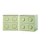 2x Bedside Table 2 Drawers Nightstand Side Cabinet Green