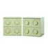 2x Bedside Table 2 Drawers Nightstand Side Cabinet Green