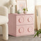 Bedside Table 2 Drawers Nightstand Side Storage Cabinet Pink