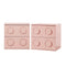 2x Bedside Table 2 Drawers Nightstand Side Cabinet Pink
