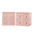 2x Bedside Table 2 Drawers Nightstand Side Cabinet Pink