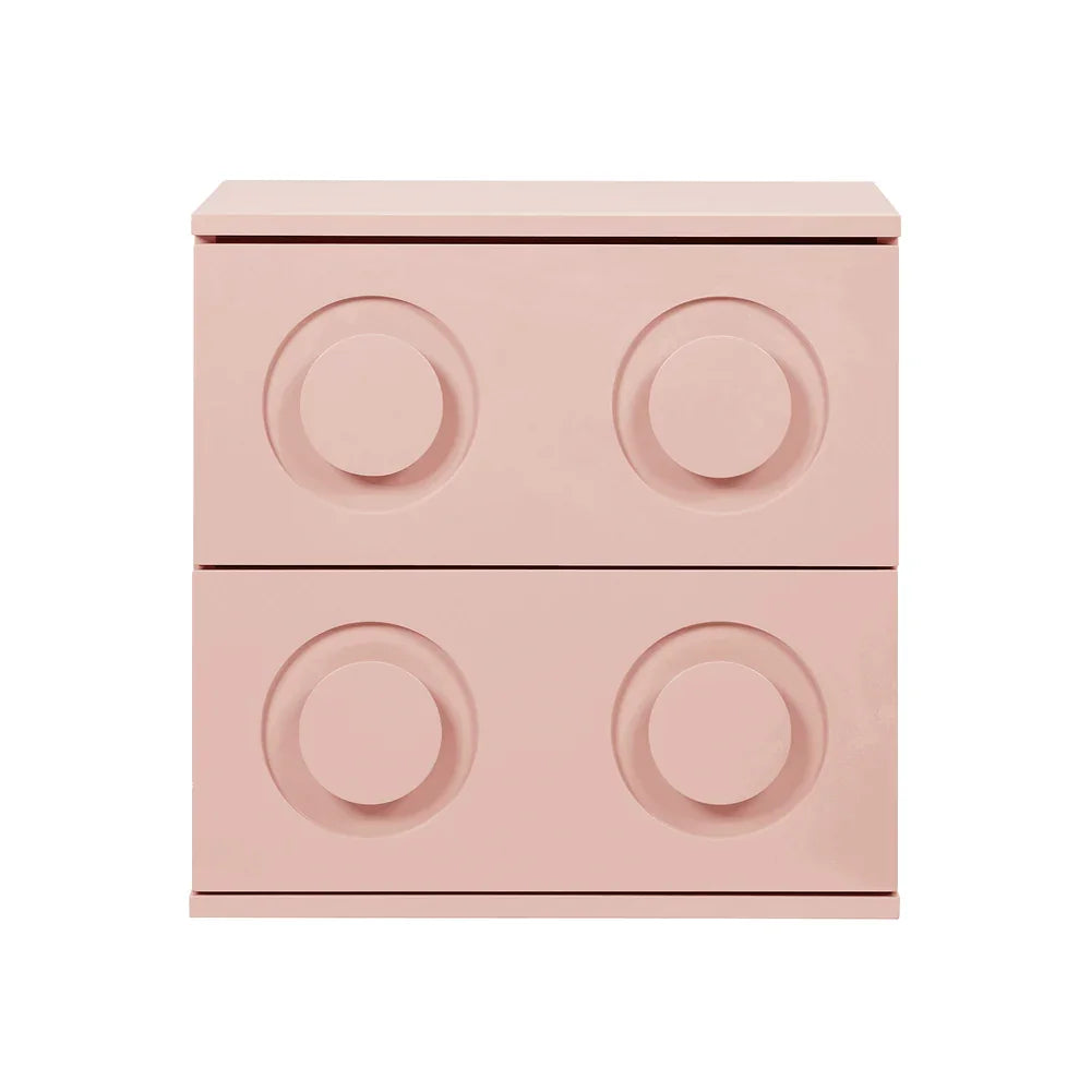 2x Bedside Table 2 Drawers Nightstand Side Cabinet Pink