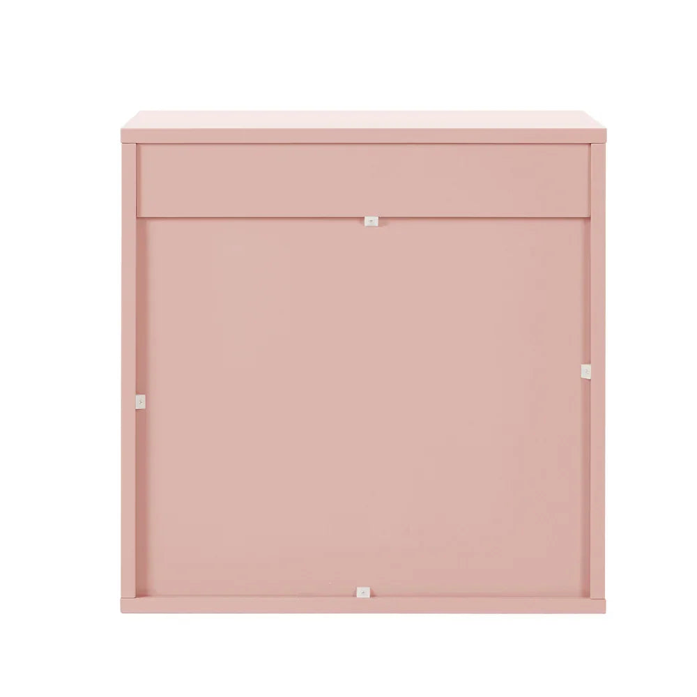 2x Bedside Table 2 Drawers Nightstand Side Cabinet Pink