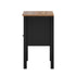 Oikiture Bedside Table 1 Drawer and Shelf Black Farmhouse Nightstand