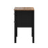 Oikiture Farmhouse Bedside Table 2 Drawer Black Nightstand Storage