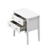 Oikiture Farmhouse Bedside Table 2 Drawer White Nightstand Storage