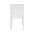 Oikiture Farmhouse Bedside Table 2 Drawer White Nightstand Storage