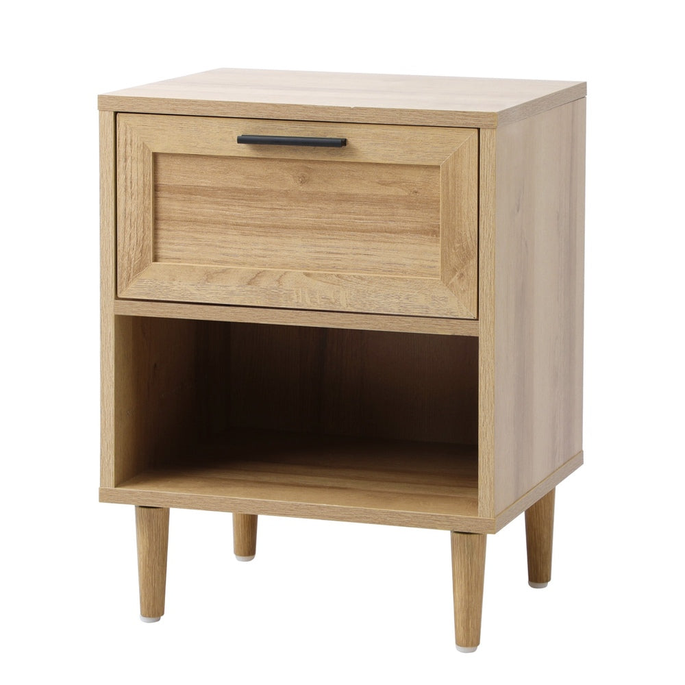 Bedside Table Nightstand Bedroom Storage Cabinet Natural