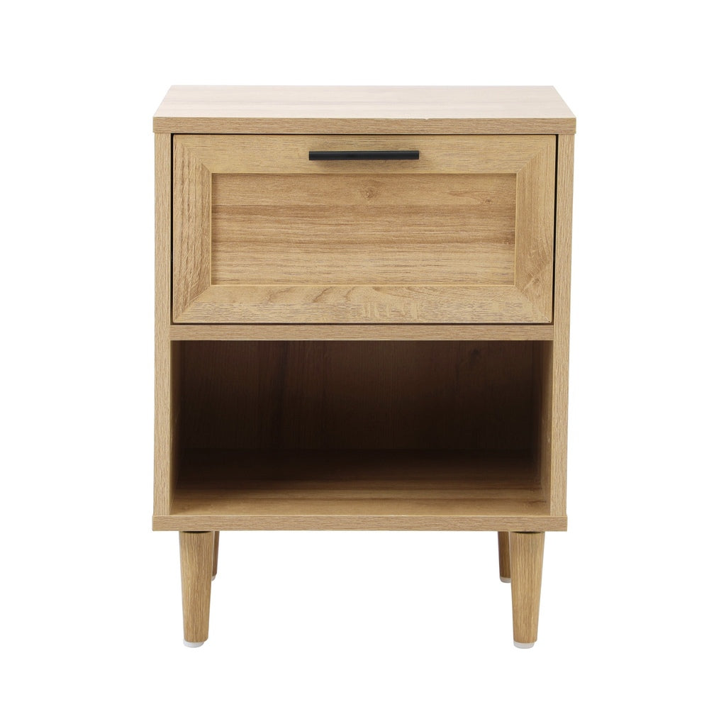 Bedside Table Nightstand Bedroom Storage Cabinet Natural