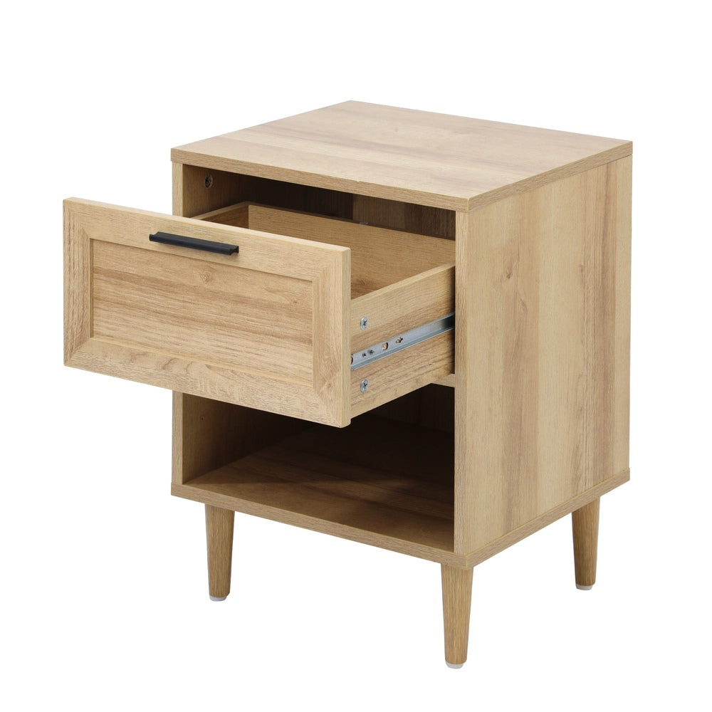 Bedside Table Nightstand Bedroom Storage Cabinet Natural