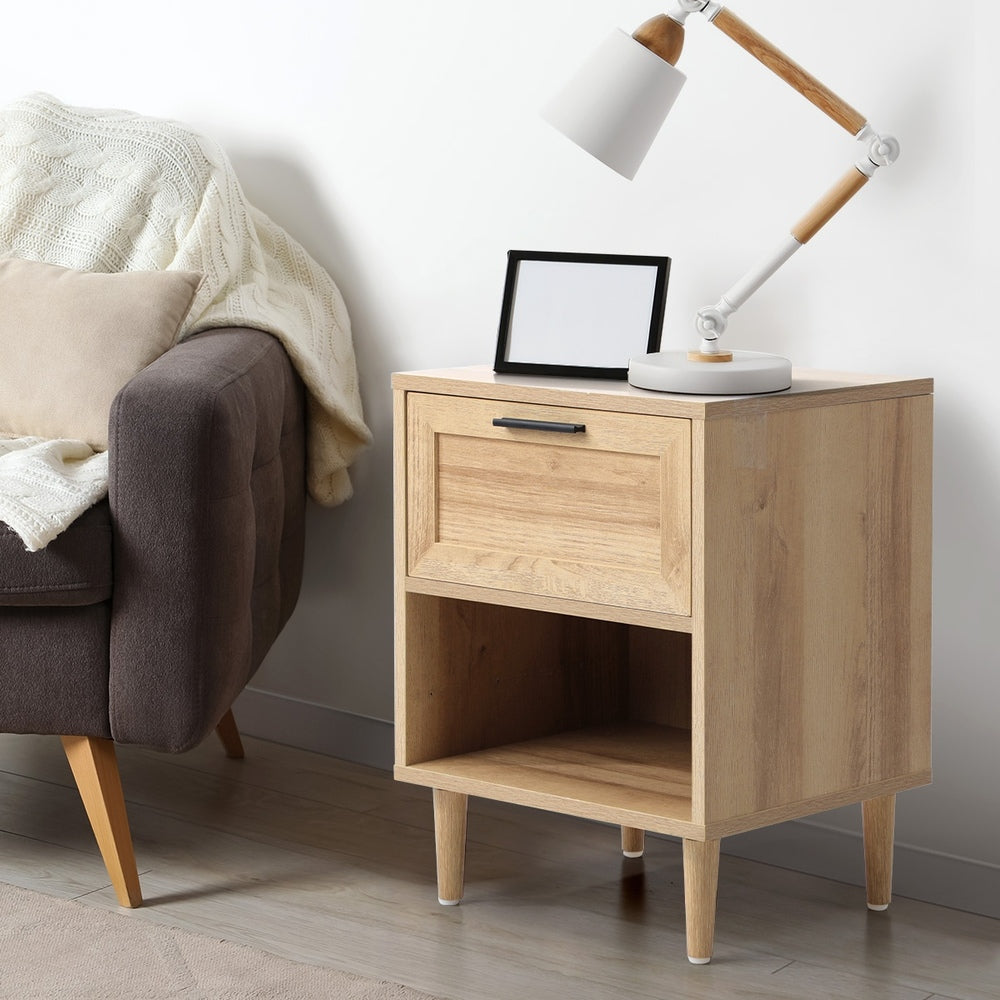 Bedside Tables Set of 2 Nightstand Natural