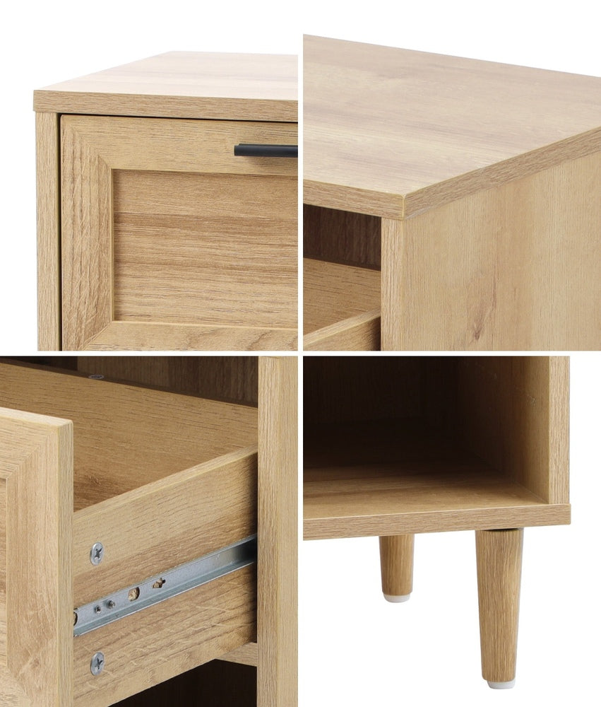 Bedside Tables Set of 2 Nightstand Natural