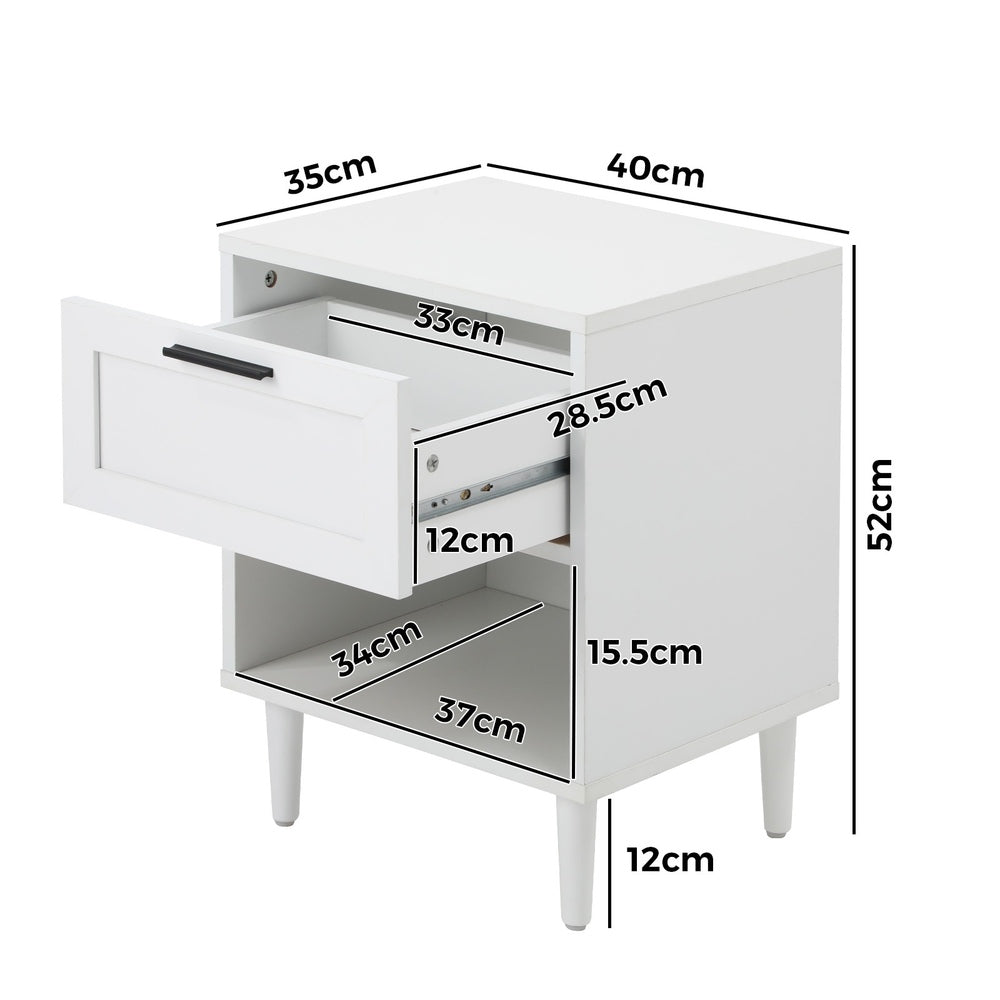 Bedside Tables Set of 2 Nightstand White