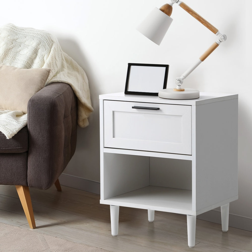 Bedside Tables Set of 2 Nightstand White