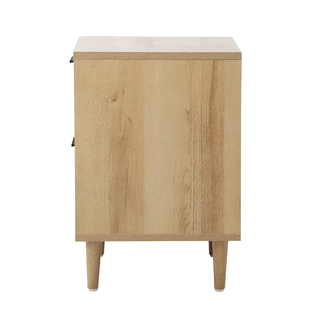 Oikiture Bedside Tables Set of 2 Nightstand Wood