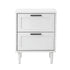 Oikiture Bedside Table Nightstand 2 Drwers White
