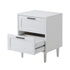 Oikiture Bedside Table Nightstand 2 Drwers White