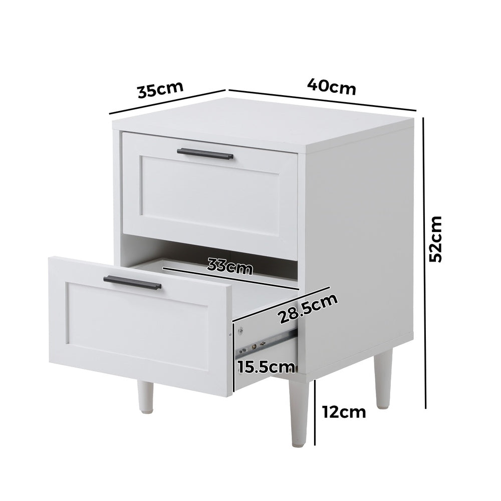Bedside Tables Set of 2 Nightstand White