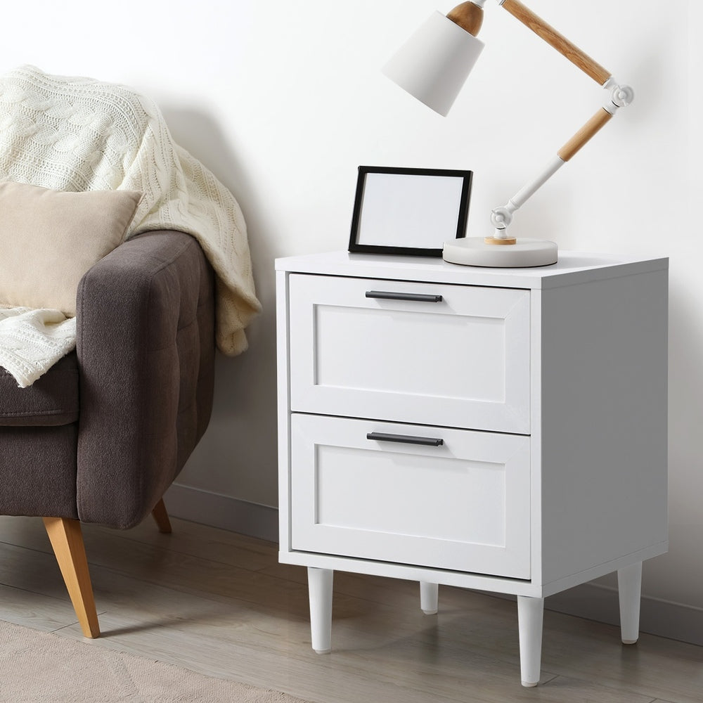 Bedside Tables Set of 2 Nightstand White