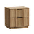 Bedside Table – Fluted Drawer Front, 2 Drawers, Natural Wood Look
