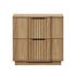 Bedside Table – Fluted Drawer Front, 2 Drawers, Natural Wood Look