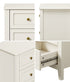 2pc Bedside Table 2 Drawers Metal Handle White
