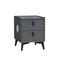 Oikiture Smart Bedside Table Wireless Charging LED Lights 2 Drawers
