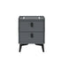2x Smart Bedside Tables Wireless Charging LED 2 Drawers Grey