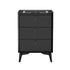 Oikiture 2x Smart Bedside Tables Wireless Charging LED 3 Drawers Black
