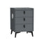 Oikiture Smart Bedside Table Wireless Charging LED Lights 3 Drawers