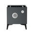 Oikiture Smart Bedside Table Wireless Charging LED 2 Drawers Grey