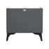 Oikiture Smart Bedside Table Wireless Charging LED 2 Drawers Grey